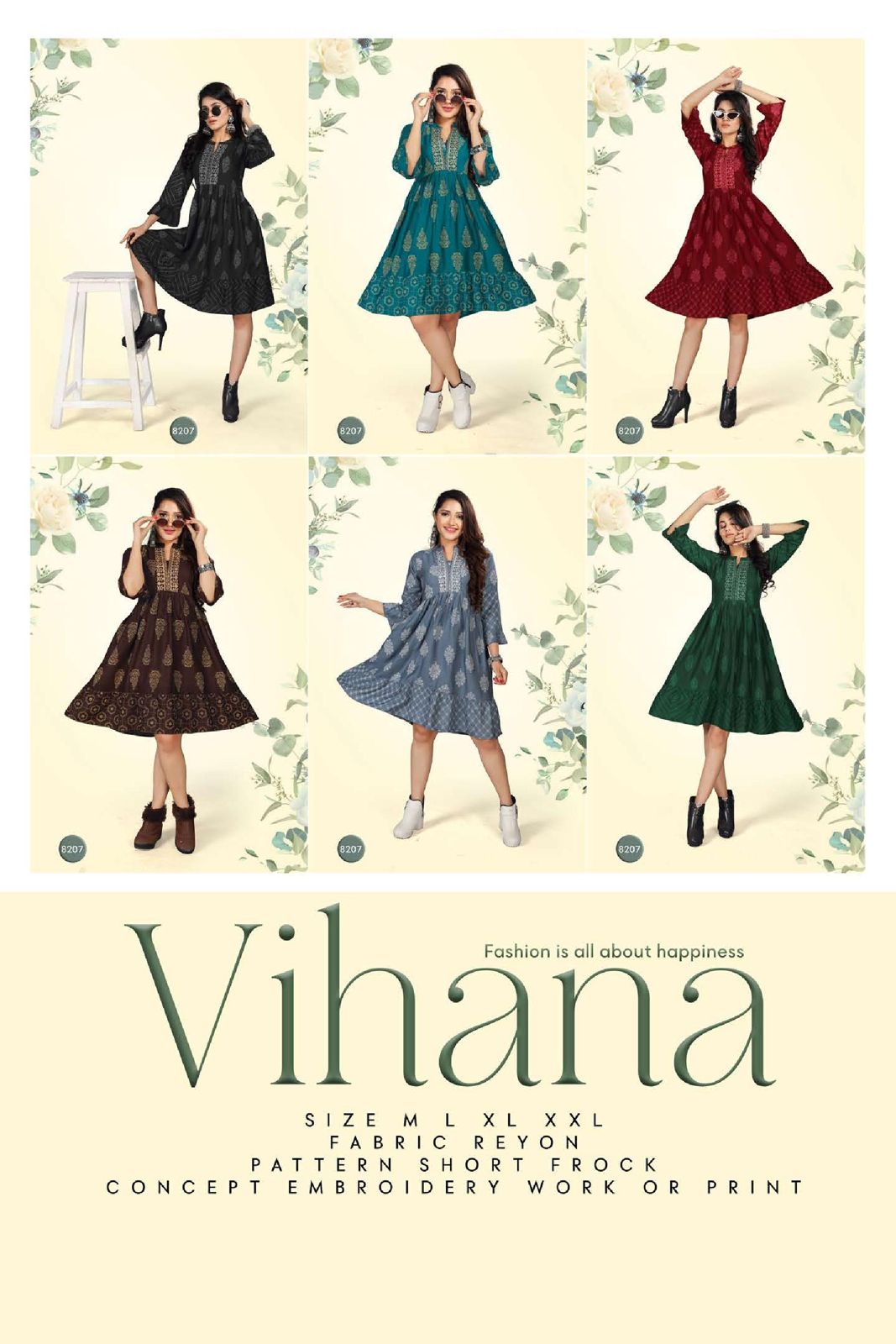 Beauty Queen Vihana 1 New Fancy Wear Shorty Rayon Printed Kurti Collection
